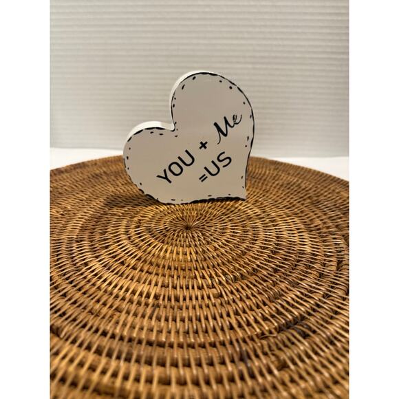 You + Me  = Us Heart Decor, Valentines Day, Family, Love, Neutral Decor - Picture 3 of 8